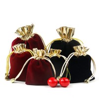 Tiny Jewelry Bags Red Velvet Gift Bag Velvet Cheap Pouch For Jewelry Packing Wedding Gift Packages