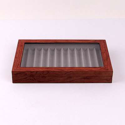 Decorative pen box 12 slots retro rosewood pen display case walnut storage holder