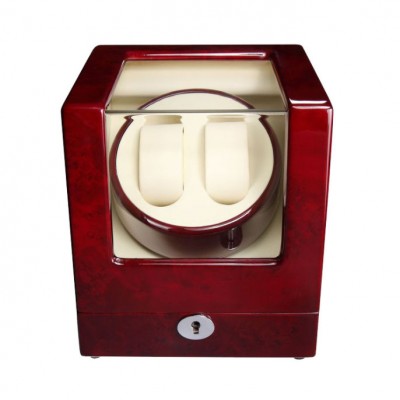 High end watch winder lock accessories hardware red wooden display boxes cheap price