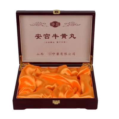 promotion recycle food grade wooden satin inner tonic herb ginseng tea packing gift box tasteless with buckle for wholesale