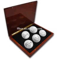 High Quality Wooden Souvenir 5pcs Coin Box