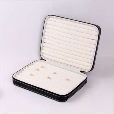 Korean style portable jewelry box high grade lychee ring storage travel bag