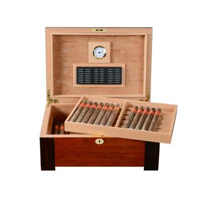 Factory Supply unique design with digital hygrometer cigar humidor with many colors