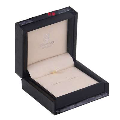 custom black glossy matte surface wood cufflink Box With  suede inner for  2019