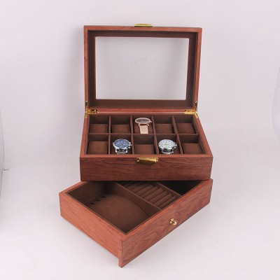 European watch box high end wooden with window jewelry box 20 slots jewelry storage case